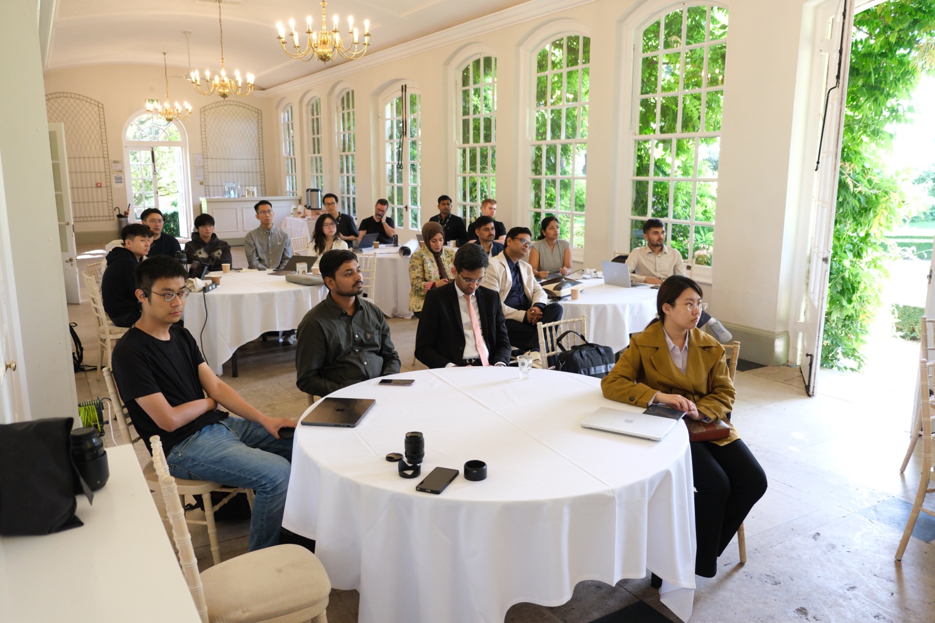 Workshop audience seated in the Orangery